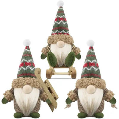 Produktbild von Weihnachtswichtel Figuren 3er Set Dunkelgrün