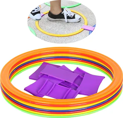 Zdjęcie produktu dla 10 szt. Pierścieni do treningu szybkości i zwinności o średnicy 28 cm / 38 cm – do piłki nożnej, koszykówki i innych dyscyplin sportowych