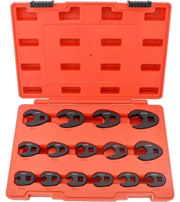 Immagine prodotto di Set di chiavi a bussola Hahnenfuß, 15 pezzi, metriche da 8 a 24 mm, attacco 3/8" e 1/2", in acciaio cromo-molibdeno, colore nero, con custodia