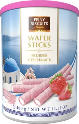Produktbild von Feiny Biscuits Wafer Sticks Erdbeer 400g