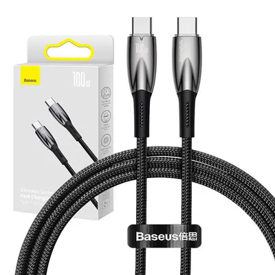 Produktbild von USB-C-Kabel für USB-C Baseus Glimmer Series, 100 W, 1 m (Schwarz)