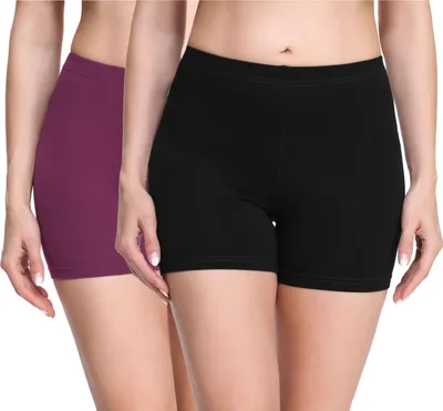 Produktbild von Merry Style Damen Shorts Radlerhose Boxershorts aus Viskose 2Pack MS10-283(Schwarz/Weinrot (2Pack), XXL)