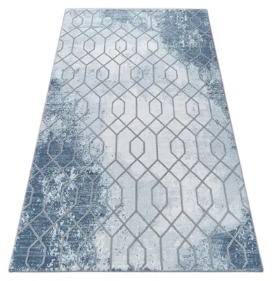 Produktbild von Teppich ACRYL VALENCIA 3951 HEXAGONE Blau/Grau Blau 80x150 cm