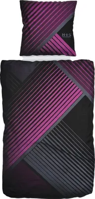 Produktbild von Renforce Bettwäsche Baumwolle HIS Grafisch Lila Schwarz 155x220 80x80cm: 2tlg.