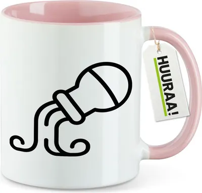 Produktbild von Huuraa Kaffeetasse Wassermann Sternzeichen Symbol 330ml Rosa Keramik Kaffeebecher Geschenkidee