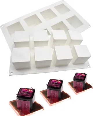 Obrázek produktu pro CANDeal 2 balení silikonových forem na pěnový dort Candy Moulds, Mini Petit for Cups, Cake Baking for Rubik's Cube Chocolate Truffle Cookie Cake