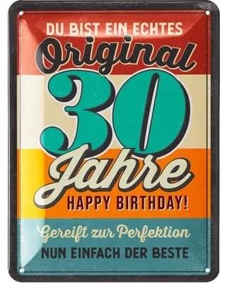 Produktbild von LANOLU Blechschild 30 Schild Geburtstag - 30er Schild ORIGINAL - Deko 30 Geburtstag Mann, 30 Geburtstag Deko, lustiges Geburtstagsschild