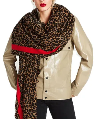 Obrázek produktu pro Šála pro dámy s leopardím vzorem a imitací kašmíru