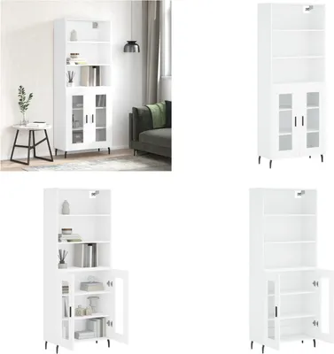 Produktbild von vidaXL Highboard Weiß 69,5x34x180 cm Holzwerkstoff - Highboard - Highboards - Sideboard - Schrank