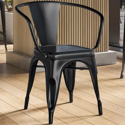Produktbild von 2er-Set CALIFORNIA ARM | Tolix Stuhl | Schwarz | Metall | Industrie Stuhl, Stuhl Industrial, Tolix Stühle, Industriestuhl
