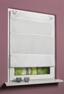 Produktbild von Home Wohnideen Magnetrollo Deko Querstreifen 1 teilig 130 x 45 cm Wollweiss