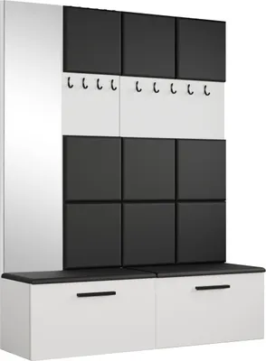Produktbild von Masseno Garderobe-Set MODULO 161,2/204/40 cm Modern Garderobenschrank Weiß