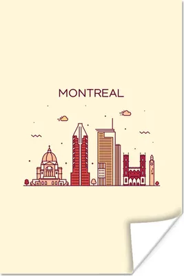 Produktbild von MuchoWow® Poster Montreal - Kanada - Skyline 60x90 cm - Wanddekoration