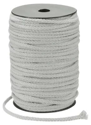 Macramé-Tau 5 mm x 90 m, Baumwolle, geflochten, hellgrau