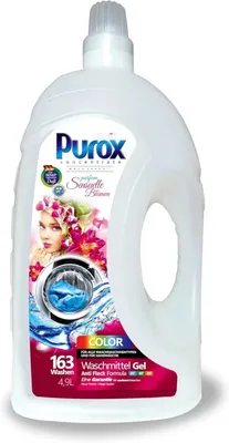 Produktbild von PUROX Flüssigwaschmittel Sensuelle Blumen 4,9L (163 Waschladungen)