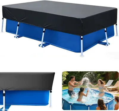 Produktbild von Schwimmbadabdeckung Rechteck 220x150 cm, wasser- & staubdicht, UPF50+ UV-Schutz, stabile Befestigung mit Kordel & Klett