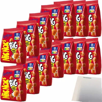 Produktbild von Lorenz Nic Nac´s Bignac´s Original Erdnüsse in knuspriger Hülle pikant gewürzt 14er Pack (14x110g Packung) + usy Block