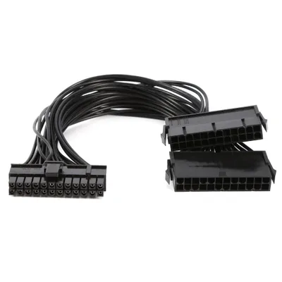 Image de 24Pin Mining Dual PSU Adapter ATX câble d'alimentation connecteur pour minage 30cm 20 + 4pin