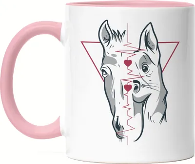 Produktbild von Hund Pferd Tasse Rosa Tierliebhaber Pferdeliebhaber Pferdeflüsterer Hundeliebhaber Reiten Hobbie Liebe Tiere