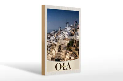Produktbild von Holzschild Reise 20x30cm Oia Greece Insel Griechenland Urlaub