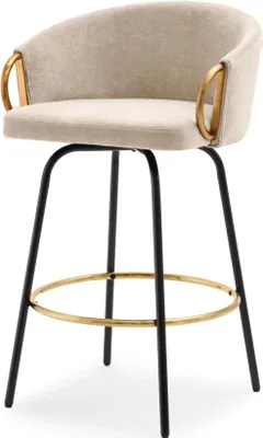 Produktbild von FINBAR Barhocker - Creme / Schwarz / Gold