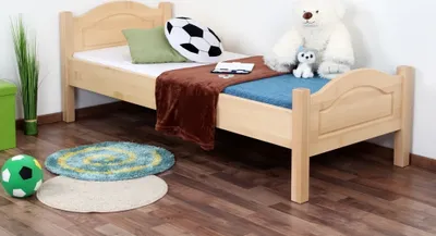 Produktbild von Kinderbett / Jugendbett Buche Vollholz massiv natur 113, inkl. Rollrost - 80 x 200 cm (B x L)