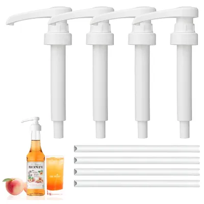 Zdjęcie produktu dla 4 sztuki pomp do syropów, pojemność 700 ml, pompa dozująca 10 ml do syropów