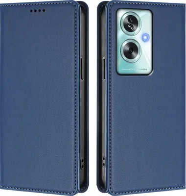 Image de Étui en cuir pour Oppo A79 5G, étui à rabat magnétique en cuirPolyuréthaneavec support, bleu foncé