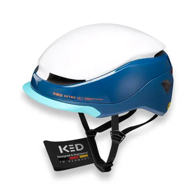 Produktbild von KED Mitro UE-1 Helm Für E-Bike, City & Pendler | Urban Fahrradhelm Mit MIPS & Belüftung | Farbe: blue white Größe: 58-61 (L)