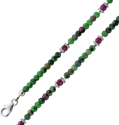 Produktbild von Rubin Kette grün rot pinke Natur Edelsteine 48