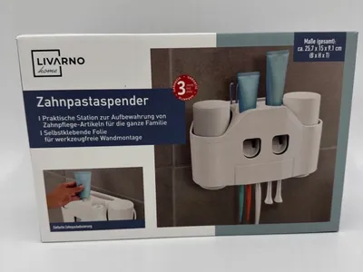Produktbild von LIVARNO home Zahnpastaspender, inkl Halterung und Becher - neuwertig