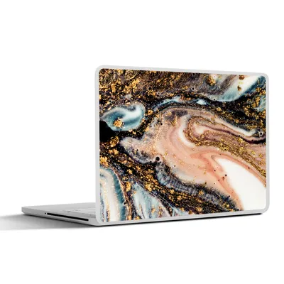 Produktbild von MuchoWow® Laptop Aufkleber Sticker Cover Marmoroptik - Gold - Schwarz - Glitzer - Chic 40x30 cm - Laptop Dekoration - Selbstklebend