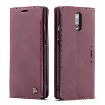 Produktbild von OnePlus 7 Hülle, Retro Kunstledertasche, Kartenfächer, Standfunktion Schutzhülle für OnePlus 7 Rot