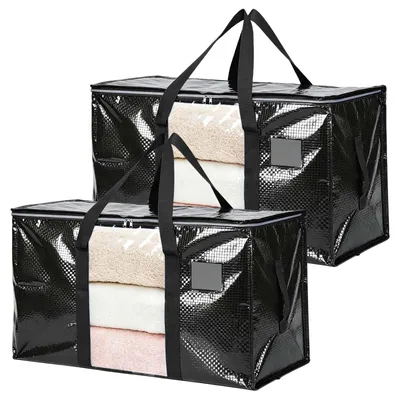 2 Aufbewahrungstaschen 92 L, 68x37x37 cm, wasserdicht, schwarz