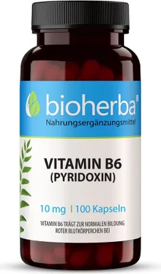 Obrázek produktu pro Vitamin B6 (pyridoxin) 10 mg 100 kapslí
