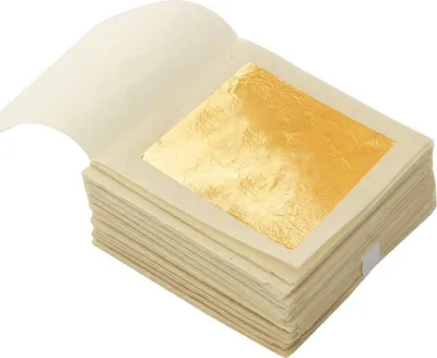 Produktbild von Echtes Blattgold, essbar, 24 Karat Goldfolie zum Basteln, Essen, Kuchen, Backen, Torten, Dekofolie, Basteln