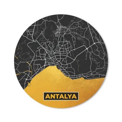 Produktbild von MuchoWow® Mauspad Mousepad Antalya - Gold - Karte - Stadtplan 50x50 cm - Mousepads - Maus Mat - Pad - Mausunterlage - Vinyl