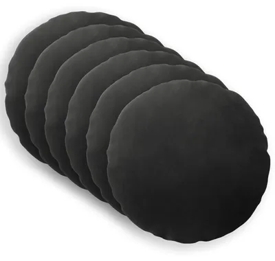 Produktbild von vidaXL Kissenbezug 6 pcs HEERLEN Schwarz Ø 30 cm Samt
