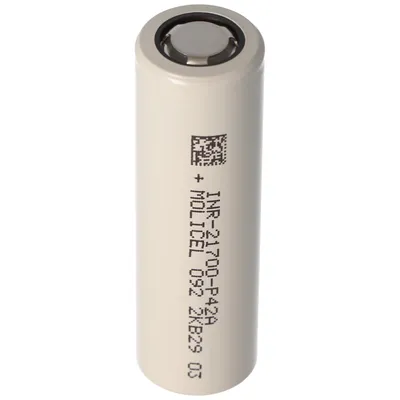 Obrázek produktu pro Molicel INR21700-P42A 4200mAh 45A Li-ion baterie, 3,6V - 3,7V nechráněná, plochý vrch, rozměry 70,15x21,40mm