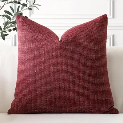 Obrázok produktu pre Poťah na vankúš, 45 x 45 cm, ľan, bordový, do obývačky