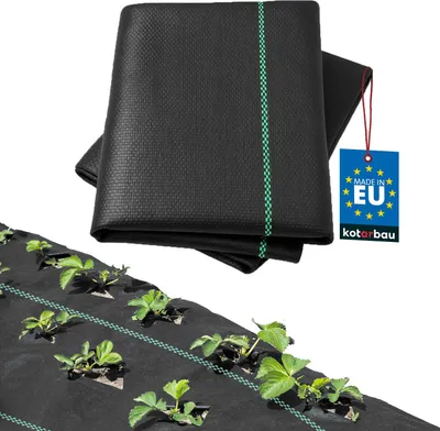 Produktbild von KOTARBAU® Garten Unkrautvlies 0,6 x 5 m Garten Unkrautfolie 70 g/m² PP Schwarz Unkrautfolie wasserdurchlässig Extrem Reißfestes Flies Gartenflies Unkrautflies für Garten Gartenvlies gegen Unkraut