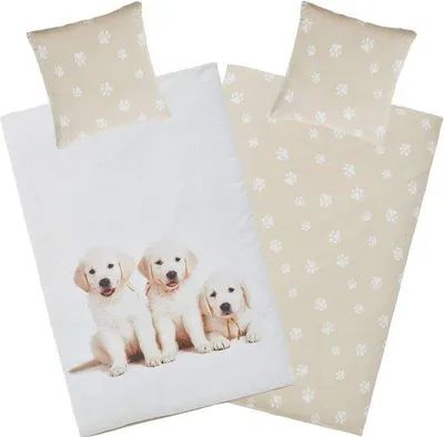 Obrázek produktu pro Bavlněná sada povlečení Famanu, rozměr 135 x 200 cm, vhodná pro děti i psy – flanel