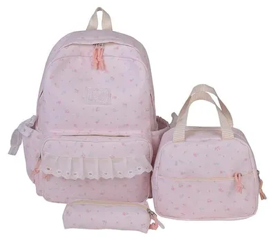 Produktbild von Schultasche für Mädchen – 3-teiliges Set, Rosa