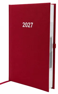 Produktbild von 2027 ADINA Buchkalender Chefplaner A5 rot-metallic 1 Tag 1 Seite