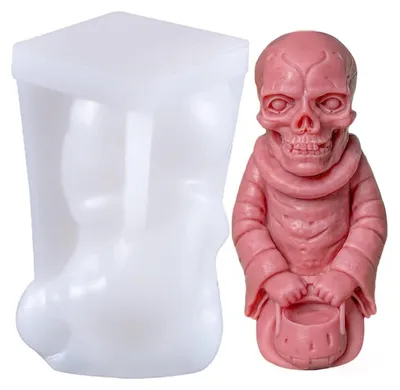 Zdjęcie produktu dla Forma silikonowa w kształcie czaszki 3D, przeznaczona do produkcji świec i mydła
