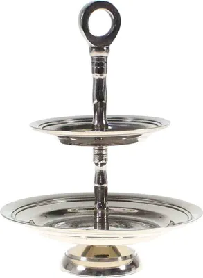 Produktbild von Etagere Metall Gebäckteller Servierteller Servierplatte Etagenständer H23cm