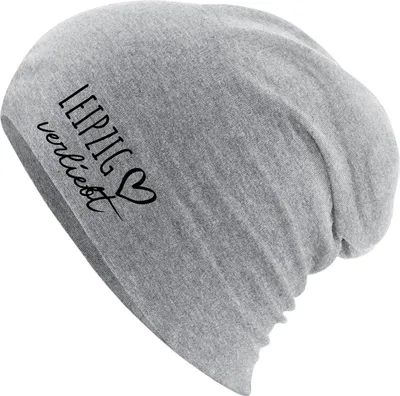 Produktbild von Huuraa Beanie Leipzig verliebt Heather Grey One Size Baumwolle und Elasthan Mütze Geschenkidee