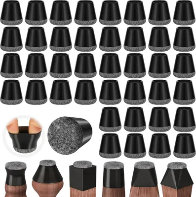 Produktbild von Stuhlbeinkappen, 40 Stück Silikon Schutzkappen mit Filzgleitern für Möbelbeine (Durchmesser: 14-20 mm)