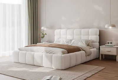 Produktbild von Polsterbett Bubble Doppelbett Bettgestell Lattenrost mit Bettkasten (Farbe: Abriamo 04, Größe: 160x200 cm)