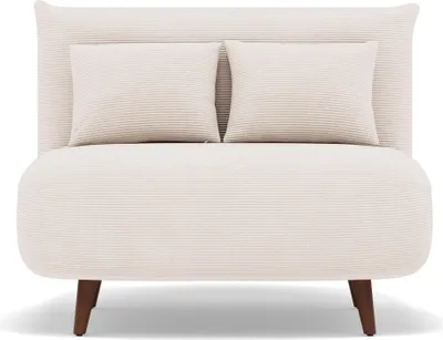 Image de Best Mobilier Lumi - Banquette convertible clic-clac 1 place en velours côtelé , Beige